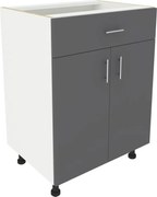 Benita 1 fiókos 2 ajtós Alsó konyhaszekrény Antracit-Fehér 60x50x80 cm