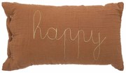 Gyermek díszpárna HAPPY 50x30cm, barna