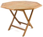 DIVERO Kerti asztal összecsukható Ø100 cm tíkfa
