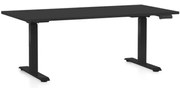 Állítható magasságú asztal OfficeTech D, 160 x 80 cm, fekete alap, fekete