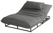 Sötétszürke fém-párnázott kerti napozóágy Emma – Hartman