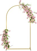 Outsunny Fém Kertívek Rózsákhoz Esküvői Ív időjárásálló porbevonattal Kúszó Növények Dekorációhoz Terasz 120x40x220 cm Arany | Aosom