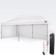 Esküvői sátor 4x8m - plusz 3 oldalfal - Fehér