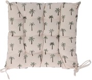 Pálmák steppelt ülőpárna bézs, 40 x 40 cm