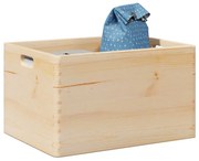 Fa doboz fogantyúkkal 40x30x23 cm tömör fa fenyő