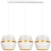 Csillár zsinóron PARIS 3xE27/60W/230V fehér/arany