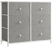 Komód fiókos HESTO 80x71 cm, fehér/szürke