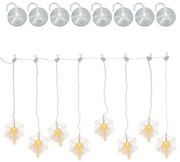 NEXOS Fényfüggöny hópehely 8 LED meleg fehér