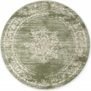 Kerek szőnyeg nappaliba 120cm hagyományos mintás,zöld-krém