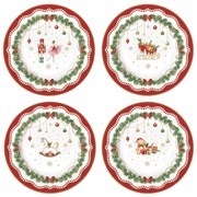 Karácsonyi porcelán desszertes tányér 4 db szett díszdobozban Magie de Noel