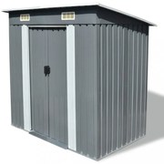 szürke fém kerti fészer