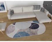 Kék-szürke mosható szőnyeg 60x100 cm Oval – Vitaus