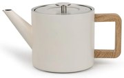 Elefántcsont színű rozsdamentes acél teáskanna szűrővel 1,1 l Duet Narvik – Bredemeijer