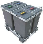 Műanyag szemetes szelektív hulladékhoz/beépíthető 8 + 8 + 8 + 8 l Ecofil - Elletipi