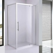 Stuxi Torino 100x90 aszimmetrikus szögletes nyílóajtós zuhanykabin 6 mm vízlepergető biztonsági üveggel, króm elemekkel, 200 cm magas