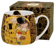 Klimt porcelán nagy bögre díszdobozban A Csók barna 430 ml