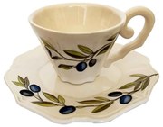 Vanilia Kerámia Teás csésze aljjal olajbogyós