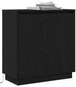 Oldalszekrény LED-fénnyel, Fekete Tölgy, 71x34,5x75 cm, Mérnöki Fa