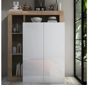 LENOR szekrény, fehér/világos tölgy