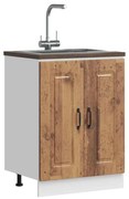 Mosogató aljzat szekrény Kalmar régi fa 60x46x81,5cm műanyag fa