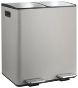 Szürkésbarna acél szelektív pedálos szemetes 2x20 l Aliya – Spirella