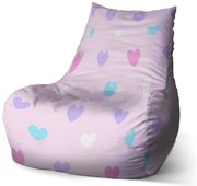 Bean babzsák szív a szív mellett - gyerek, rózsaszín