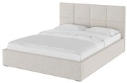 Bézs kárpitozott franciaágy tárolóhellyel, ágyráccsal 160x200 cm Bufo – MESONICA