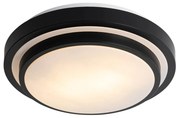 Modern mennyezeti lámpa fekete fehérrel 35 cm 2-lámpás IP44 - Walden