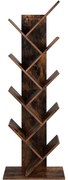 Fa alakú könyvespolc 8 szintes 50 x 25 x 141,5 cm, rusztikus barna