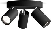 Philips - Fürdőszobai spotlámpa IDRIS 3xGU10/5W/230V IP44 fekete