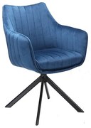Azalia bársony étkezőszék sötétkék forgatható üléssel