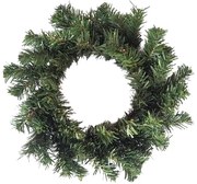 Zöld műkoszorú, díszítetlen, átmérő 30 cm., 30 cm átmérőjű