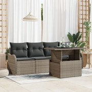 Kerti Kanapé Szett 5 pcs Szürke 100 x 55 x 73 cm Poli rattan