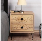 Éjjeli szekrényke LUNA 55x50 cm barna/fekete