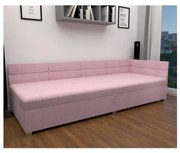 Kárpitozott heverő univerzális fejvéggel és tárolóhellyel AMSTERDAM 90x200 cm, rózsaszín
