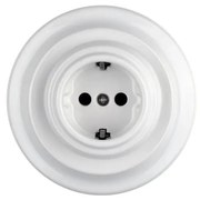 Bohemia-Design - porcelán retro fali dugalj kerettel SCHUKO 250V/16A fehér