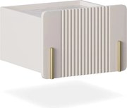 Malmi 45 cm-es függő éjjeliszekrény fiókkal - kasmír / crema bianca / arany