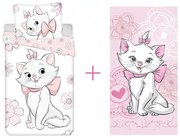 Marie cica felnőtt ágyneműhuzat és törölköző szett (Flowers)