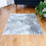 Loomi szürke, trópusi levélmintás modern szőnyeg 160x200