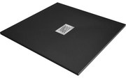 Mexen Hugo négyzet alakú SMC 100 x 100 cm-es zuhanytál, fekete, inox burkolat - 42701010-X