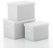 Kela RIMOSSA 3 részes tárolókosár készlet, fehér