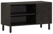 fekete tömör mangófa TV-szekrény 80 x 31 x 46 cm