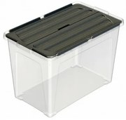 Multibox rögzített fedéllel Eco 48 l, fekete fedél, 48 l