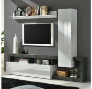 LENOR nappali szekrénysor fehér/antracit