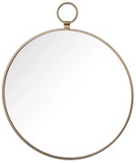 Kerek aranysárga függeszthető fém fali tükör 29x34,5x0,5cm