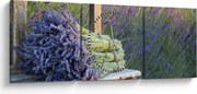 Kép - Levendula csokrok (órával) (90x30 cm)