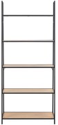Fekete-natúr színű polcos állvány tölgyfa dekorral 77x175 cm Seaford – Actona