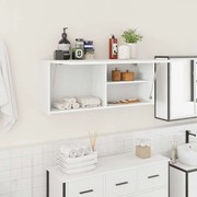 fehér szerelt fa fali fürdőszobaszekrény 100x25x40 cm