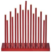 LED Karácsonyi gyertyatartó 17xLED/3xAA piros