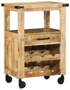 Konyhai Kocsi 55x40x80 cm Tömör Durva Fa Mangó